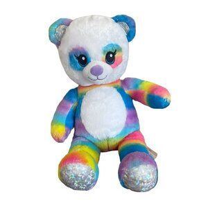 Build A Bear Rainbow Friends 16" PANDA Bear Plush Glitter Eye Stuffed Animal BAB